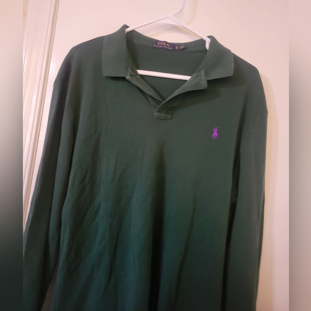 Vintage Polo Ralph Lauren Dark Green Long Sleeve Polo Shirt